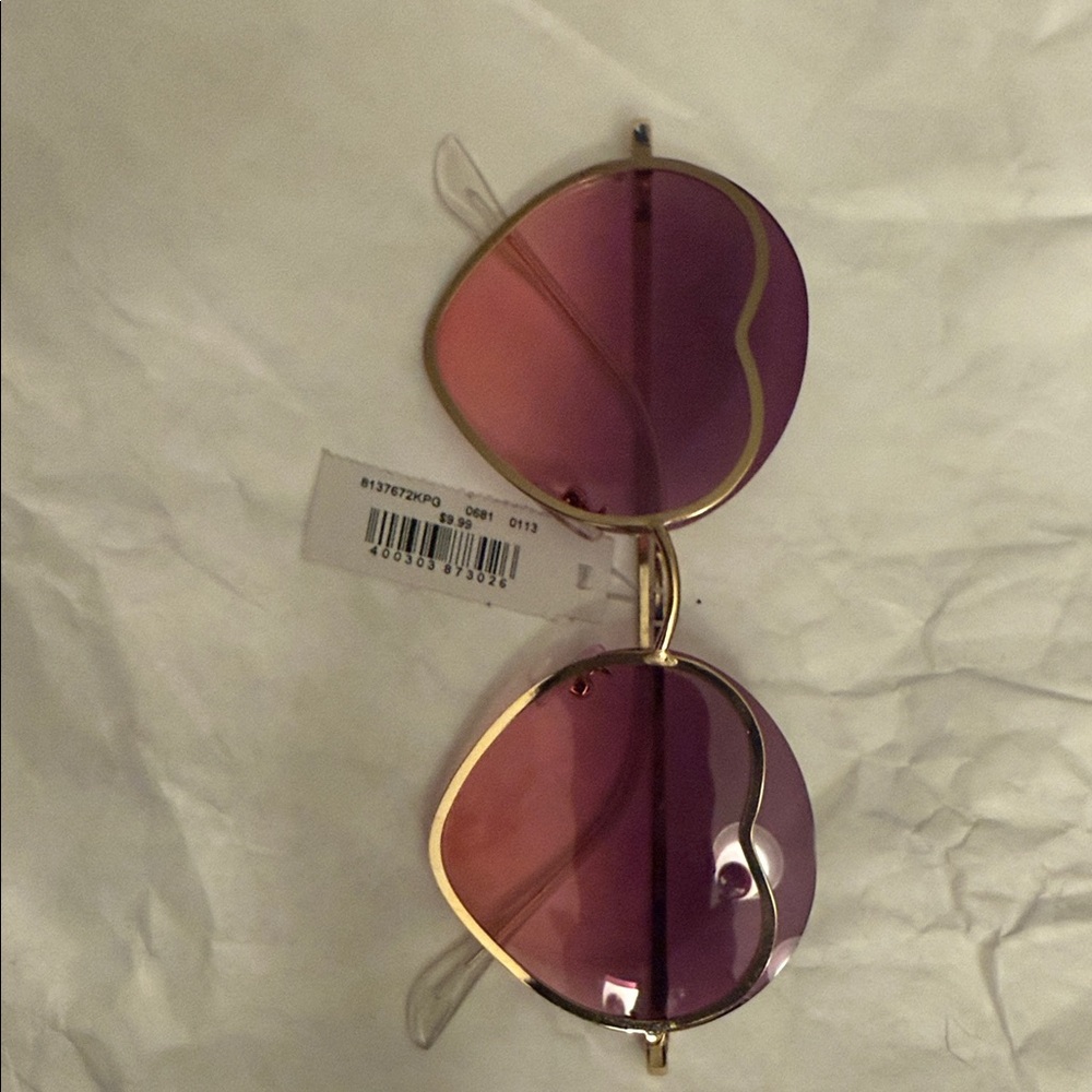 Rue21 Gold and Purple Heart Sunglasses